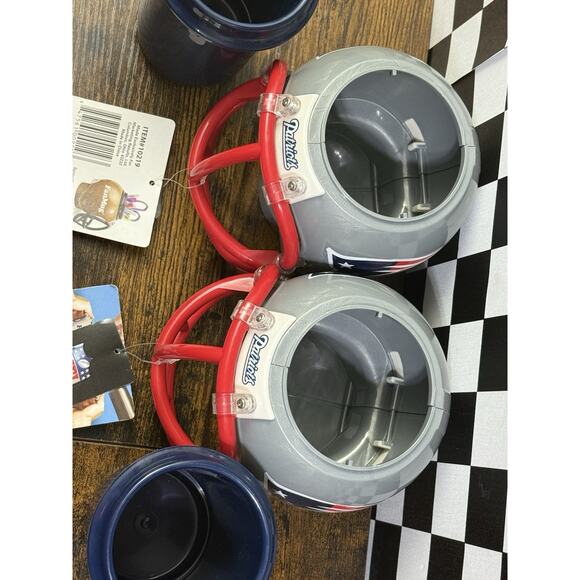 New England Patriots NFL Mini FanMug 13.5oz Drink Helmet Removable Cup Set - Picture 7 of 9